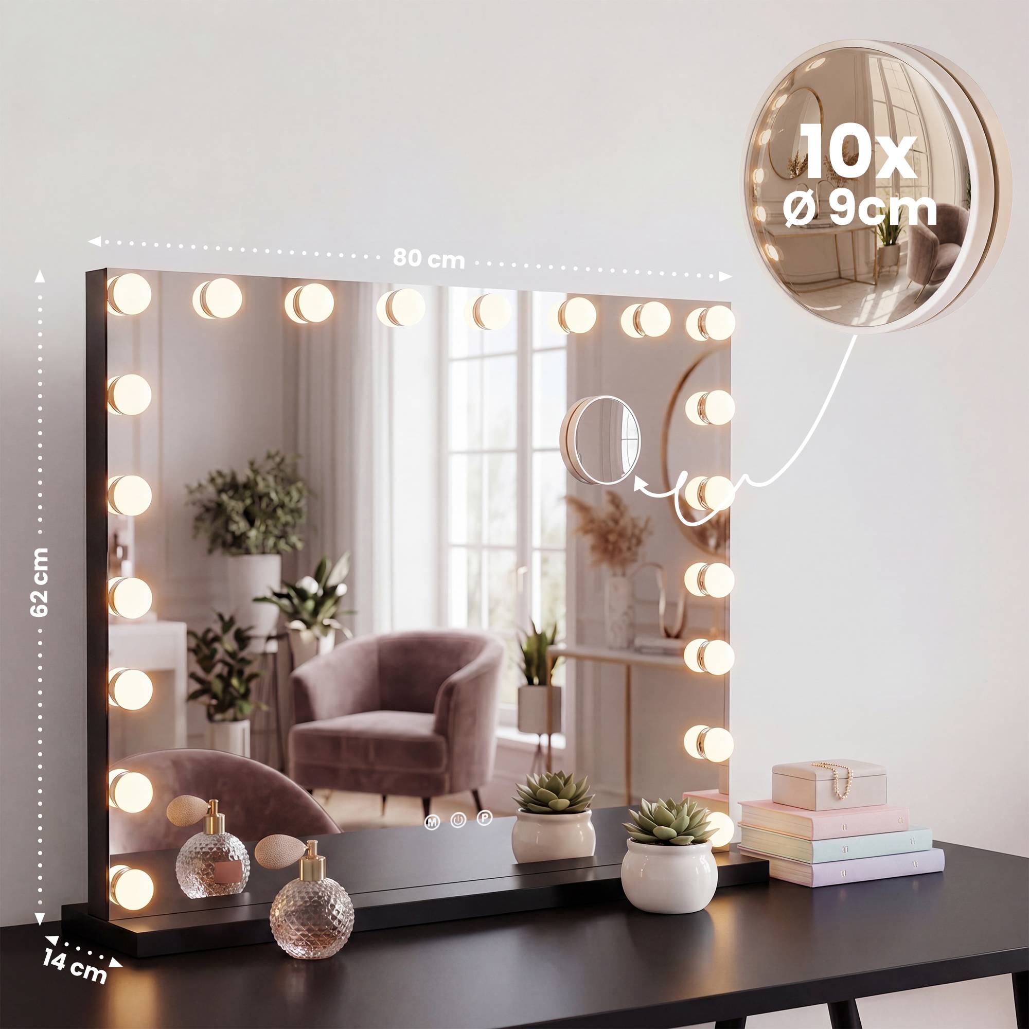 Specchio da trucco Norlina senza Bluetooth - nero - immagine 3